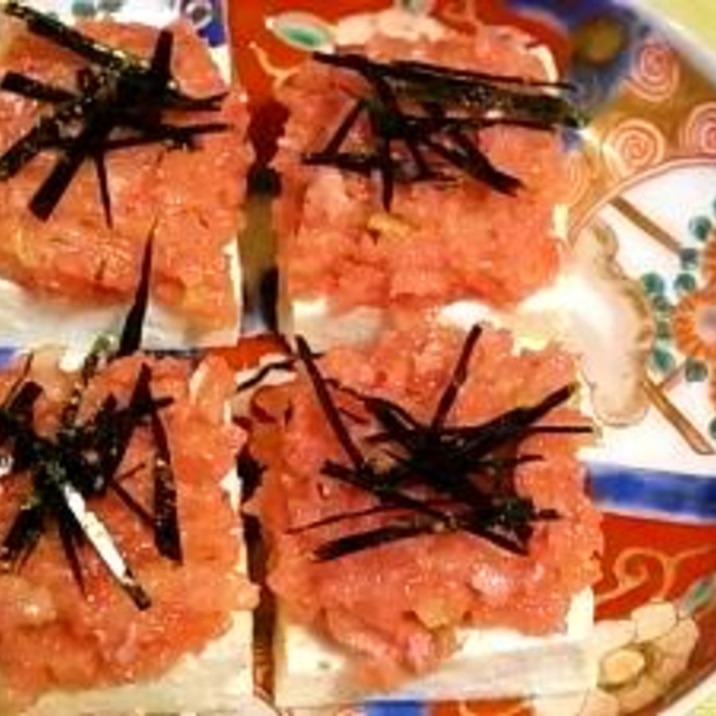 簡単でヘルシー★まぐろたたき豆腐